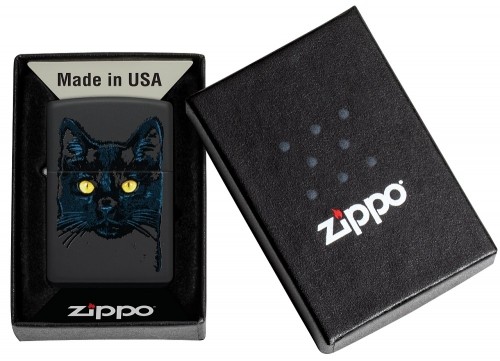 Zippo Lighter 48491 Black Cat Design image 1