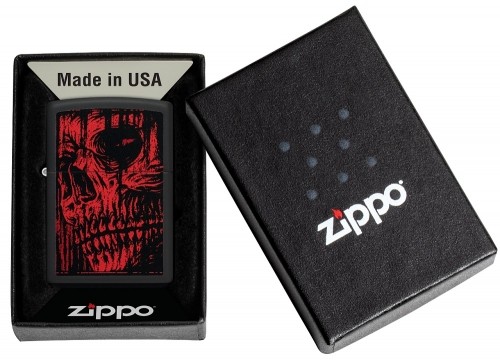 Zippo Lighter 49775 Red Skull Design image 1