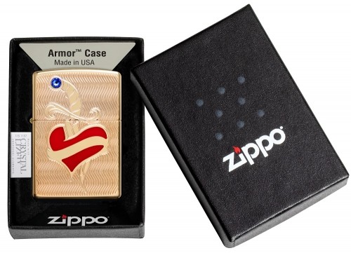 Zippo Lighter 49303  Armor™ Heart and Sword Design image 1