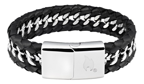 Zippo Steel Braided Leather Bracelet 22 cm image 1
