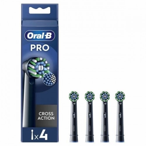 Replacement Head Oral-B Pro Cross action Black 4 Units image 1