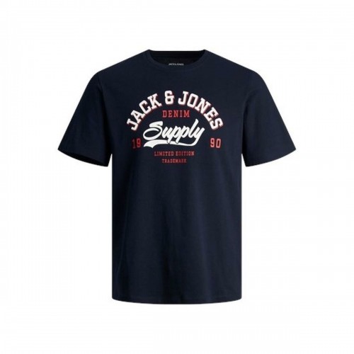 Vīriešu Krekls ar Īsām Piedurknēm Jack & Jones JJELOGO TEE SS 12246690 Tumši Zils image 1