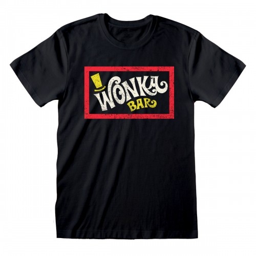 Unisex Krekls ar Īsām Piedurknēm Willy Wonka Wonka Bar Melns image 1