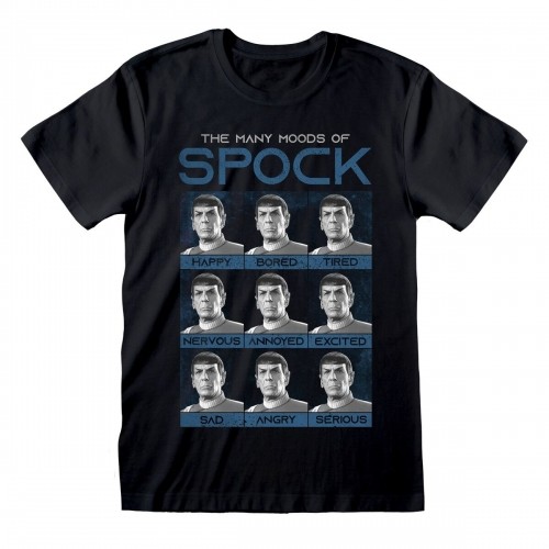 Unisex Krekls ar Īsām Piedurknēm Star Trek Many Mood Of Spock Melns image 1