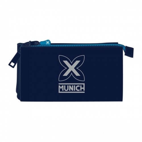 Тройной пенал Munich Nautic Тёмно Синий 22 x 12 x 3 cm image 1
