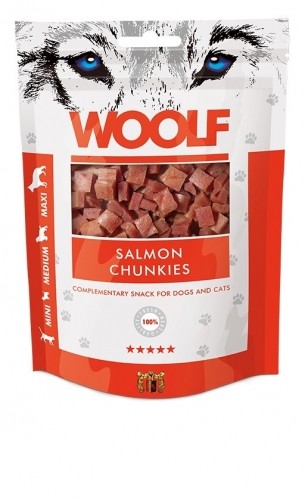 WOOLF Salmon Chunkies - dog and cat treat - 100 g image 1