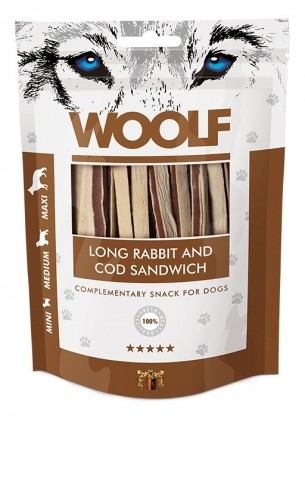 WOOLF Long cod sandwich - dog treat - 100g image 1