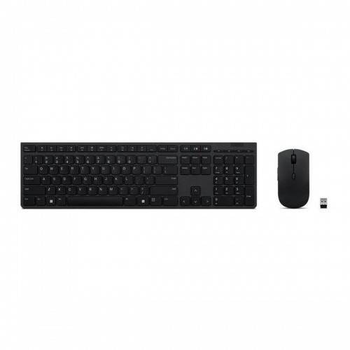 Клавиатура и беспроводная мышь Lenovo SLIM COMBO II ES MC00011728 Чёрный Испанская Qwerty image 1