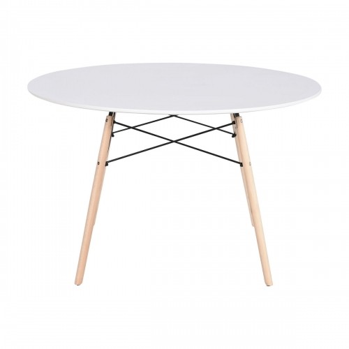Dining Table Home ESPRIT White Black Natural Birch MDF Wood 120 x 120 x 74 cm image 1