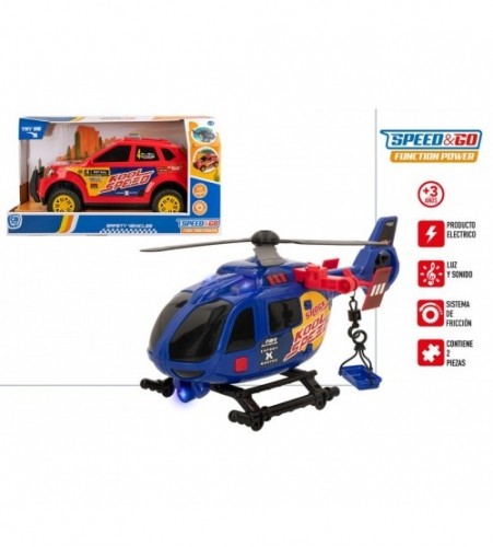 Speed & Go Mašīna vai helikopters ar skaņu, gaismu un inerces mehānismu 32 cm 3+ CB49943 image 1