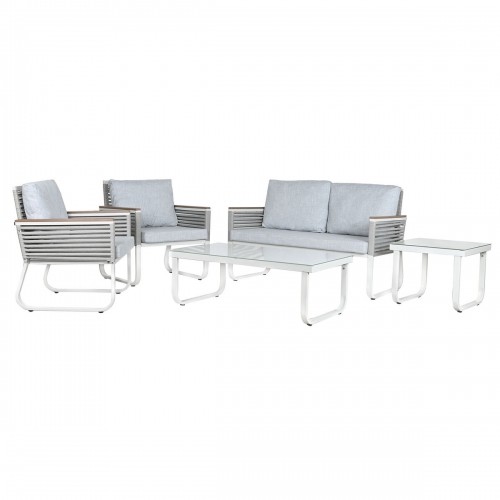 Galda komplekts ar 3 krēsliem Home ESPRIT Pelēks Tērauds Polikarbonāts 128 x 69 x 79 cm image 1