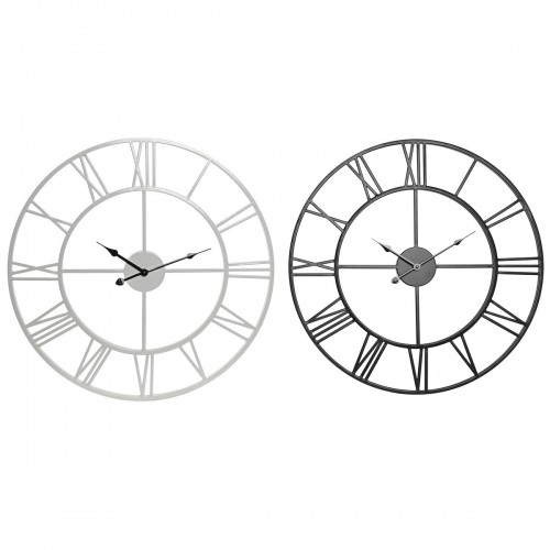 Sienas pulkstenis Home ESPRIT Balts Melns Metāls 60 x 3 x 60 cm (2 gb.) image 1