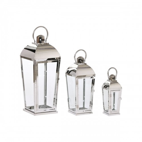 Lantern Home ESPRIT Silver Crystal Steel Chromed 23 x 23 x 60 cm (3 Pieces) image 1