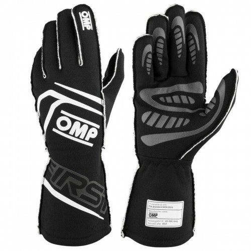 Gloves OMP FIRST Black L FIA 8856-2018 image 1