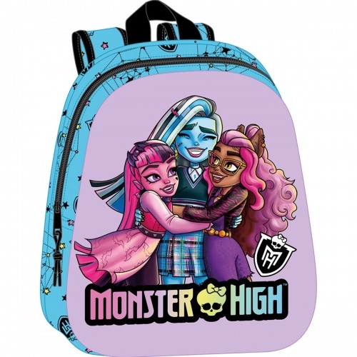 Skolas soma Monster High Zils Ceriņš 27 x 33 x 10 cm image 1
