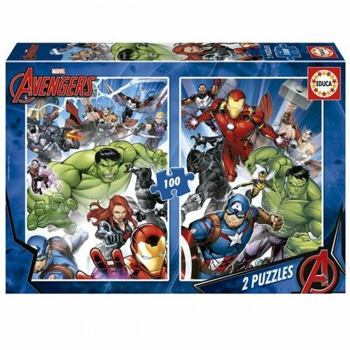 2 Pužļu Komplekts The Avengers 100 Daudzums image 1