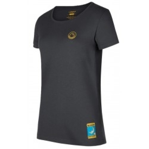 La Sportiva Krekls CLIMBING on the MOON T-Shirt W XL Carbon/Giallo image 1