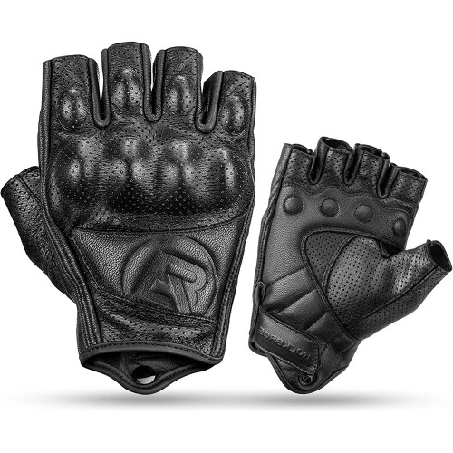 Rockbros 16220006002 M leather motorcycle gloves - black image 1
