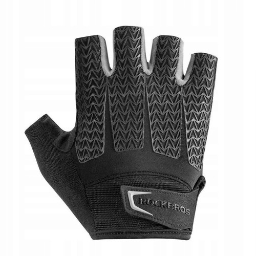 Rockbros S169BGR M cycling gloves with gel inserts - gray image 1