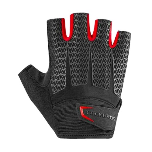 Rockbros S169BR XXL cycling gloves with gel inserts - black and red image 1