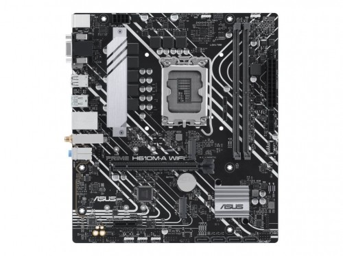 Asus   PRIME H610M-A WIFI | Processor family Intel H610 | Processor socket 1 x LGA1700 Socket | 2 DIMM slots - DDR5, non-ECC, unbuffered | Supported hard disk drive interfaces SATA-600, 1 x M.2 | Number of SATA connectors 4 image 1
