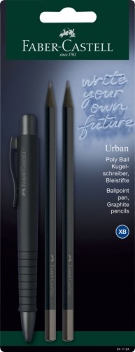 Rakstāmpiederumu komplekts Faber-Castell PolyBall Urban, melns image 1