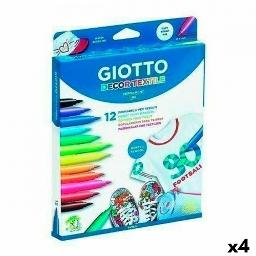 Set of Felt Tip Pens Giotto Decor Textile Multicolour (4 Units) image 1