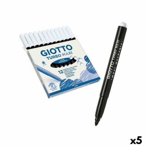 Flomasteru Komplekts Giotto Turbo Maxi Melns (5 gb.) image 1