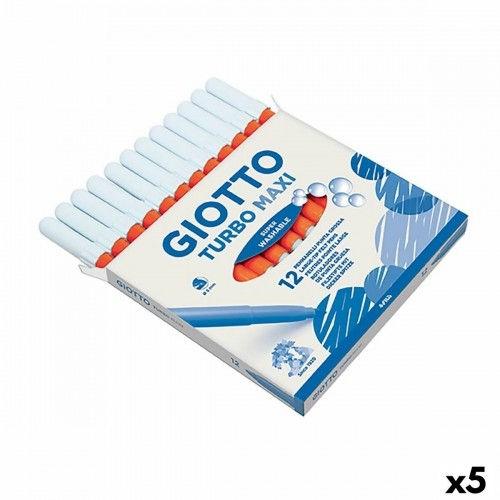 Set of Felt Tip Pens Giotto Turbo Maxi Orange (5 Units) image 1