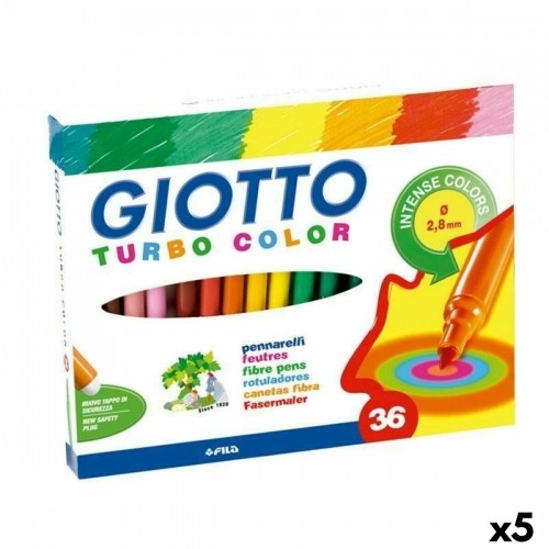 Set of Felt Tip Pens Giotto Turbo Color Multicolour (5 Units) image 1