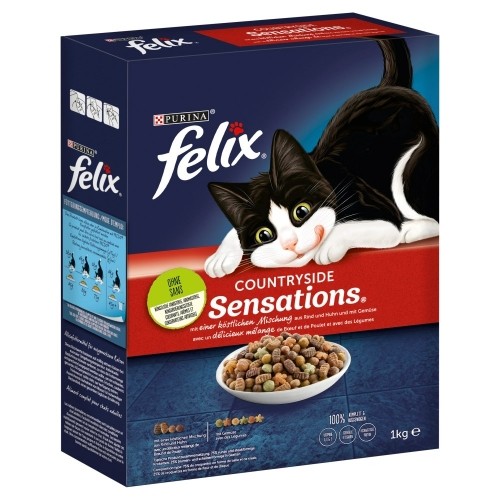 Purina Nestle PURINA Felix Countryside Sensations Beef - dry cat food - 1kg image 1