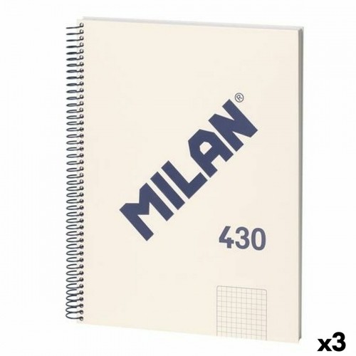 Блокнот Milan 430 Бежевый A4 80 Листья (3 штук) image 1