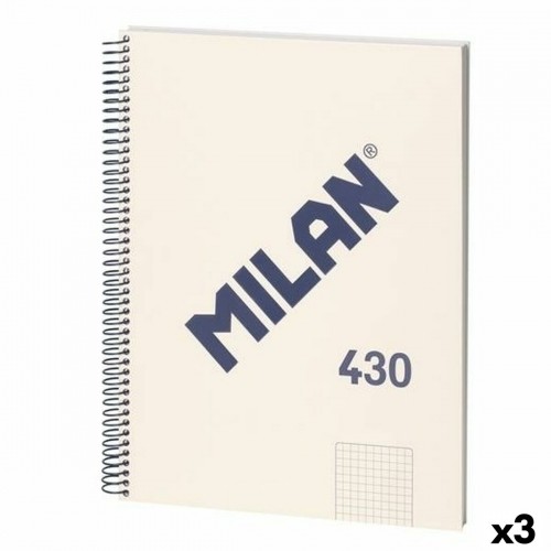 Notebook Milan 430 Beige A4 80 Sheets (3 Units) image 1