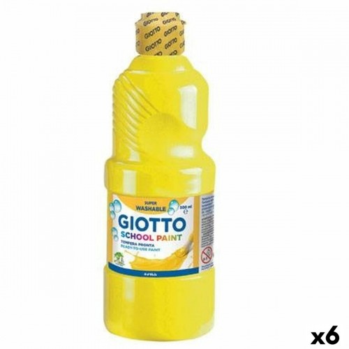 tempera Giotto School Dzeltens 500 ml Mazgājams (6 gb.) image 1