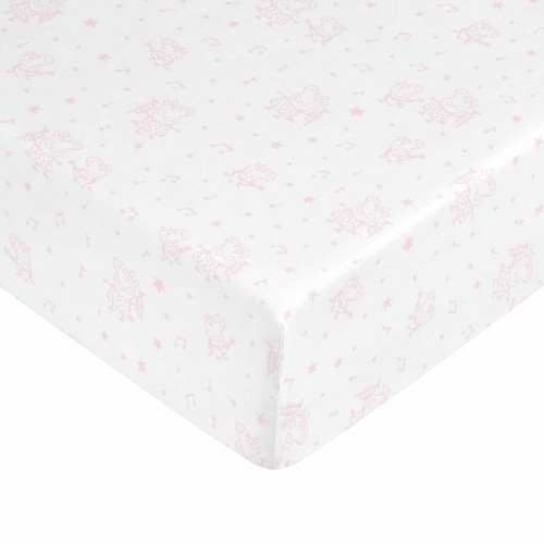Fitted bottom sheet Peppa Pig White Pink 90 x 200 cm image 1