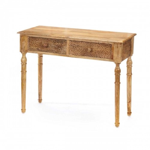 Hall Table with 2 Drawers Brown Mango wood 98 x 77 x 42 cm Sheets image 1