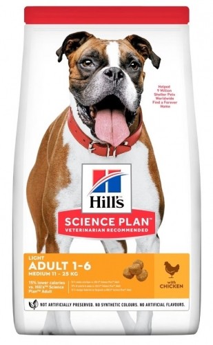 HILL'S Science Plan Adult Light Medium - dry dog food - 2,5kg image 1