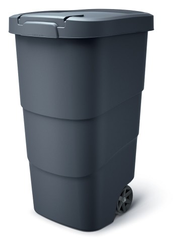 Prosperplast Atkritumu konteiners ar vāku un riteņiem 110L, antracīts image 1
