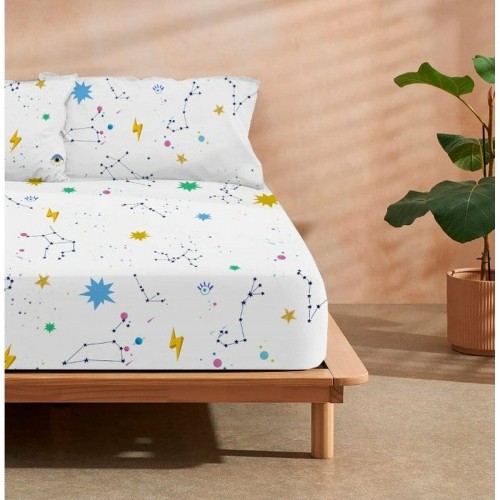 Fitted bottom sheet Decolores Cosmos Multicolour 160 x 200 cm image 1