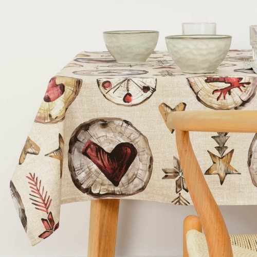 Stain-proof resined tablecloth Belum Wooden Christmas 140 x 140 cm image 1
