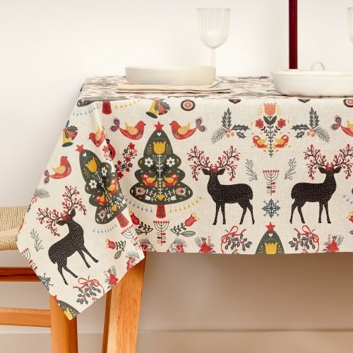 Stain-proof resined tablecloth Belum Merry Christmas 140 x 140 cm image 1