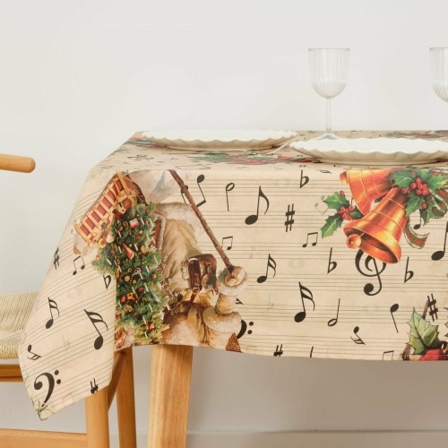 Stain-proof resined tablecloth Belum Christmas Sheet Music 140 x 140 cm image 1