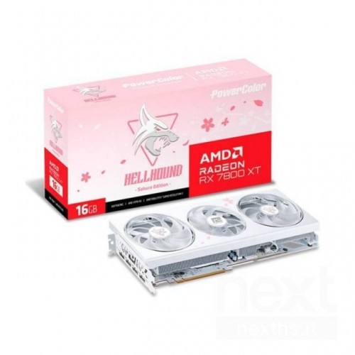 Powercolor Radeon RX 7800 XT Hellhound Sakura White 16GB OC, Grafikkarte image 1