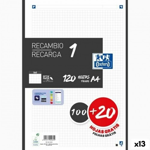 Režģa loksnes Oxford Classic Melns A4 120 Loksnes Aizstāšana (13 gb.) image 1