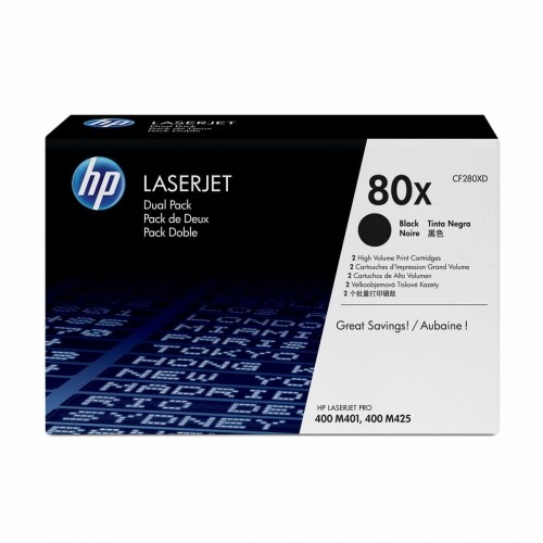 Картридж с оригинальными чернилами HP 80X Чёрный (2 штук) image 1