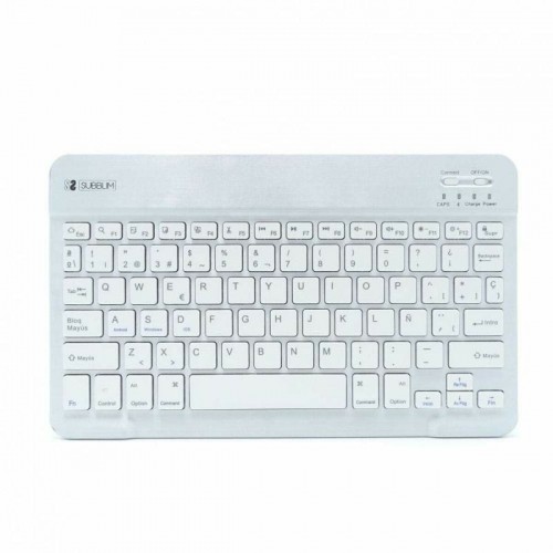 Bluetooth Keyboard Subblim SUB-KBT-SM0001 Silver Spanish Qwerty image 1