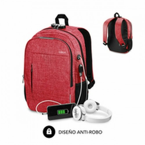 Laptop Backpack Subblim SUB-BP-1UL0002 Red image 1