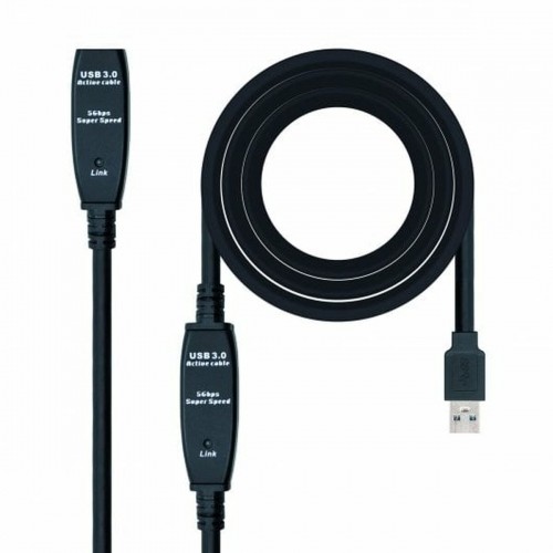 удлинительный USB-кабель NANOCABLE 10.01.0312 Чёрный 10 m image 1