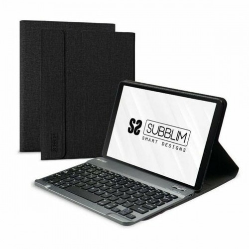 Bluetooth-клавиатура с подставкой для планшета Subblim SUBKT3-BTL200 Чёрный Испанская Qwerty image 1
