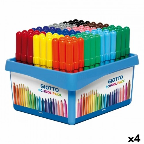 Set of Felt Tip Pens Giotto Turbo Maxi School Multicolour (4 Units) image 1
